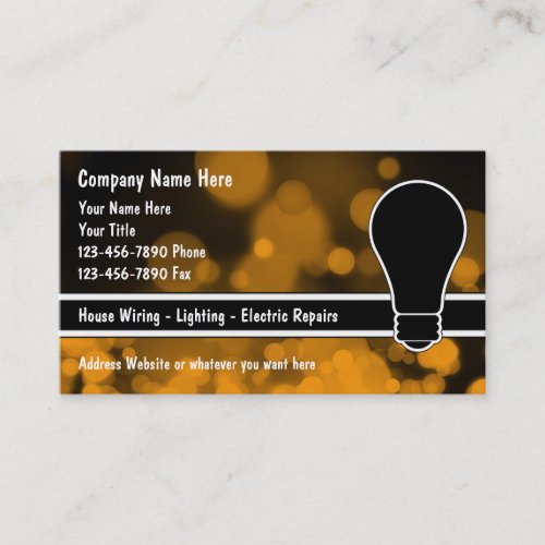 Electrician Business Cards