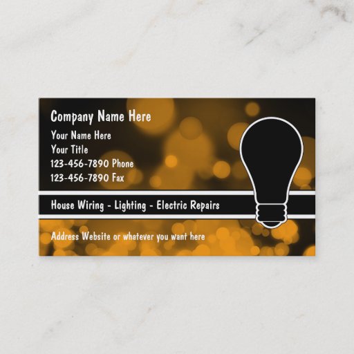 Customizable Electrician Business Cards