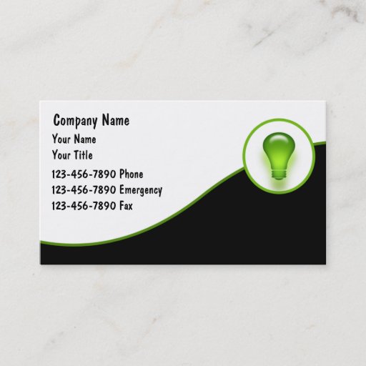 Customizable Electrician Business Cards
