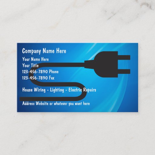Customizable Electrician Business Cards
