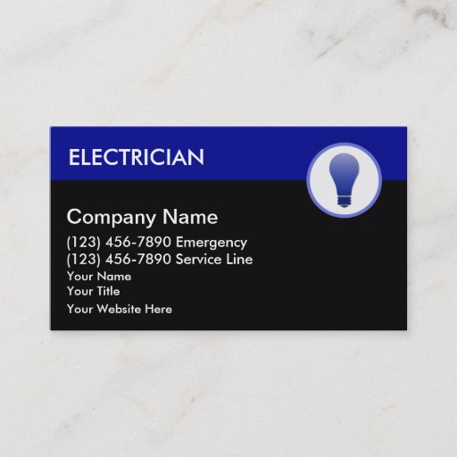 Customizable Electrician Business Cards