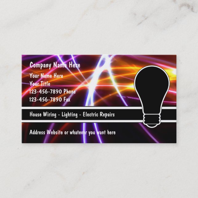 Electrician Business Cards (Front)