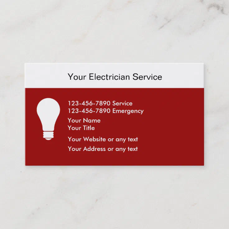 Electrician Business Cards | Zazzle