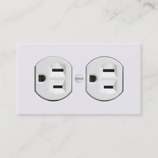 Customizable Electrician Business Cards (Electrical Outlet)