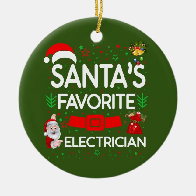 Electrician Ceramic Ornament (Front)