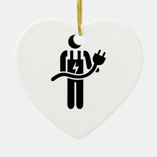 Electrician Ceramic Ornament (Front)