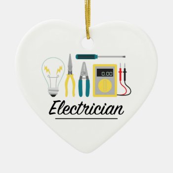 Electrician Ceramic Ornament by HopscotchDesigns at Zazzle