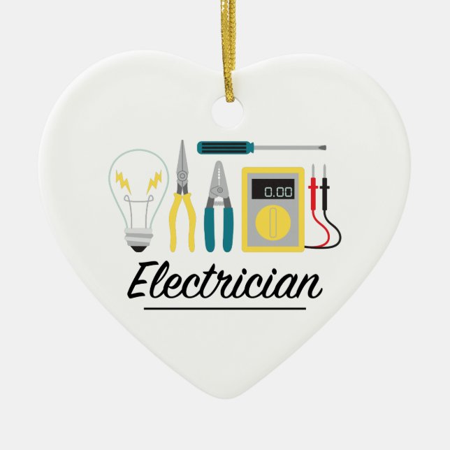 Electrician Ceramic Ornament (Front)