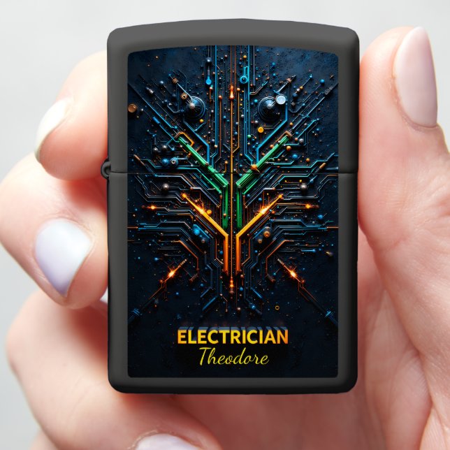 Electrician Circuit Tree Neon Lighter Art (In Hand)