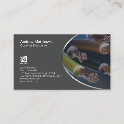 Electrician Colored Electrical Cable Wires Business Card