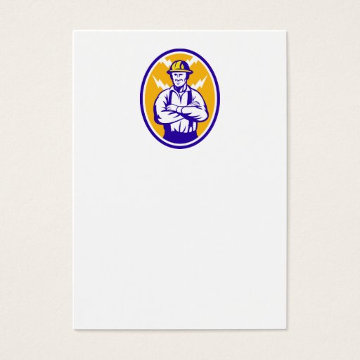 Customizable Electrician Construction Worker Lightning Bolt Business Card Templates