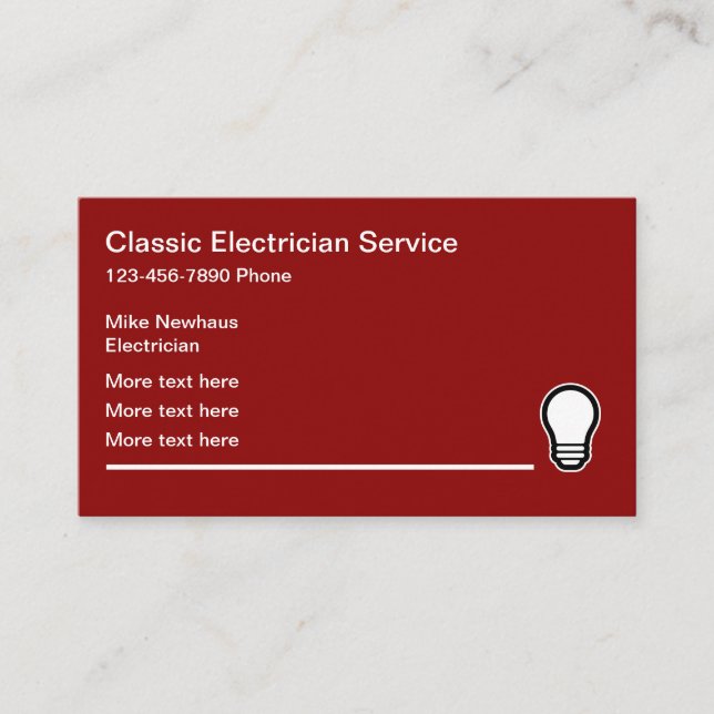 Electrician Contractor Modern Business Card (Front)