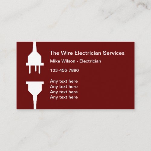 Electrician Contractor Modern Business Cards