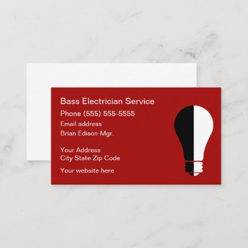 Electrician Contractor Service Business Cards