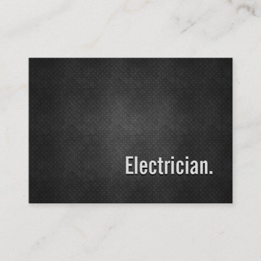 Customizable Electrician Cool Black Metal Simplicity Business Cards