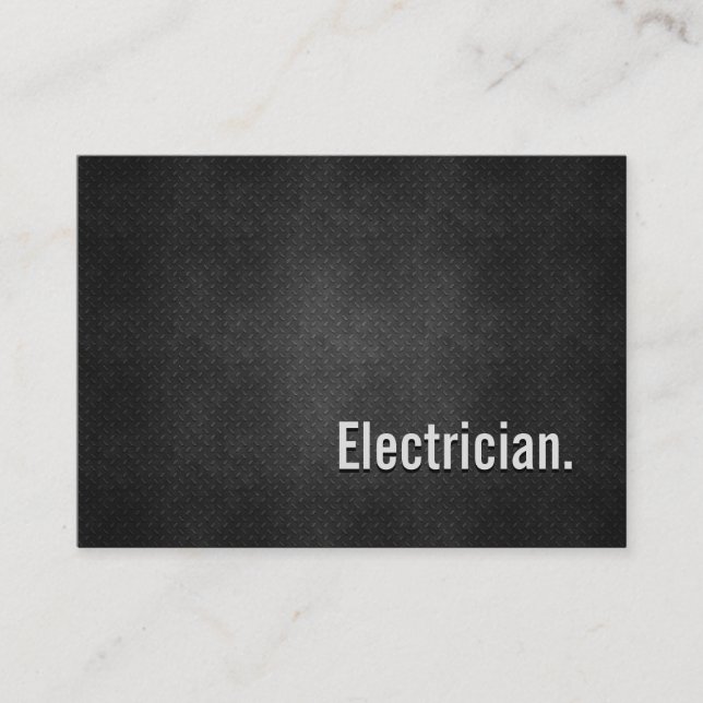 Electrician Cool Black Metal Simplicity Business Card (Front)