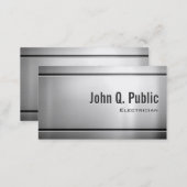 Electrician - Cool Stainless Steel Metal Business Card (Front/Back)