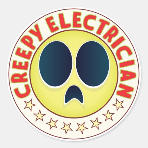 Electrician Creepy Classic Round Sticker