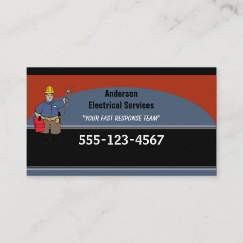 Electrician Customizable Business Card Templates