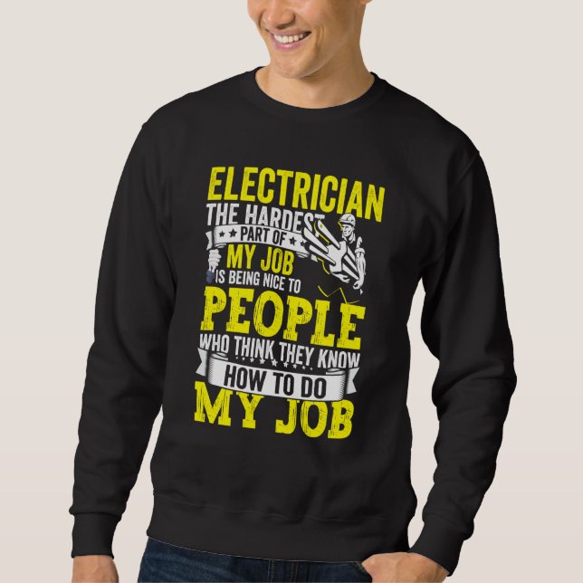 Electrician Dad Apparel Electric Lineman for Men Sweatshirt (Front)