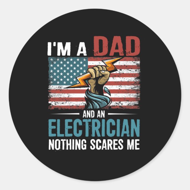Electrician Dad Classic Round Sticker (Front)
