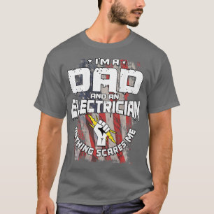 Electrician Dad Design On Back Of Clothing T-Shirt