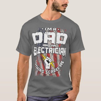 Electrician Dad Design On Back Of Clothing  T-Shirt