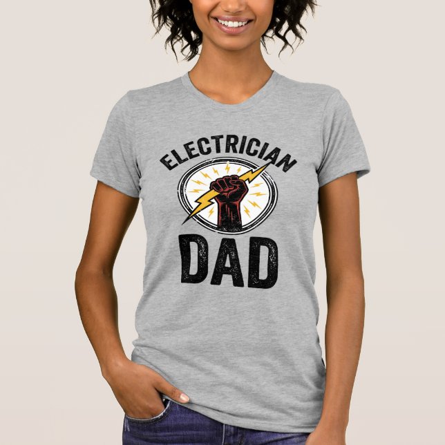 Electrician Dad Vintage Engraving Vector Shirt Des (Front)