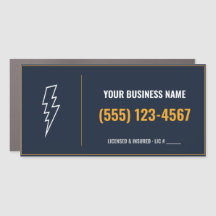 Electrician Door Sign Magnet, Custom Business Name