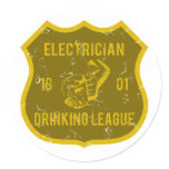 Electrician Drinking League Classic Round Sticker