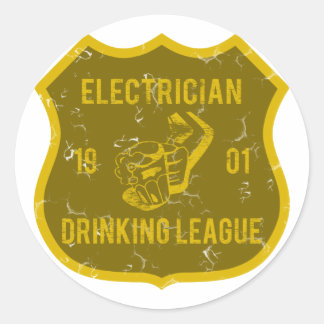 Electrician Drinking League Classic Round Sticker