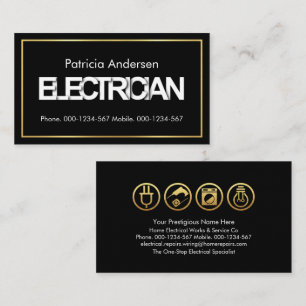 Electrician Drop Shadow Signage Business Card