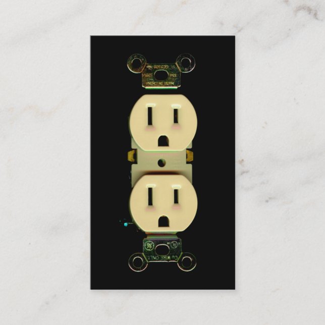 Electrician electric company electrical outlets business card (Front)