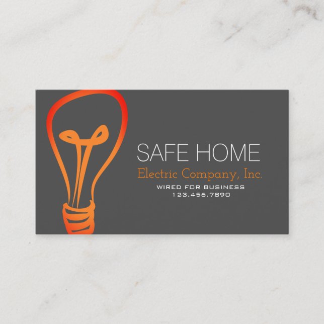 Electrician, Electric, Construction Business Card (Front)