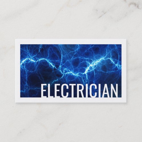 Electrician Electric Discharge Blue Business Card