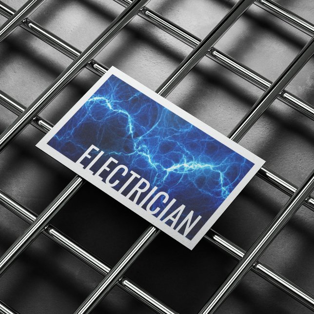 Electrician Electric Discharge Blue Business Card (Perfect for business)