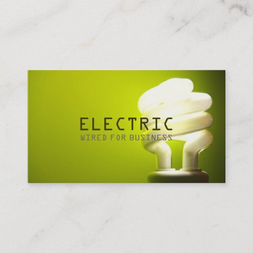Customizable Electrician  Electric Electricity Construction Business Card Template