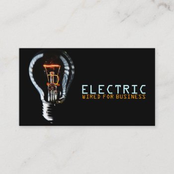 Electrician Electric Electricity Light Shock Wire Business Card by ArtisticEye at Zazzle