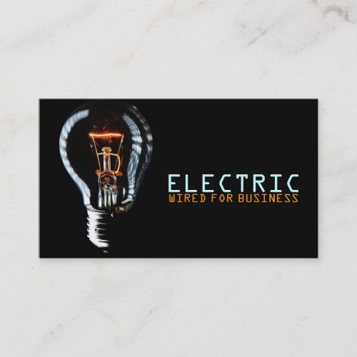 Electrician Electric Electricity Light Shock Wire Business Card