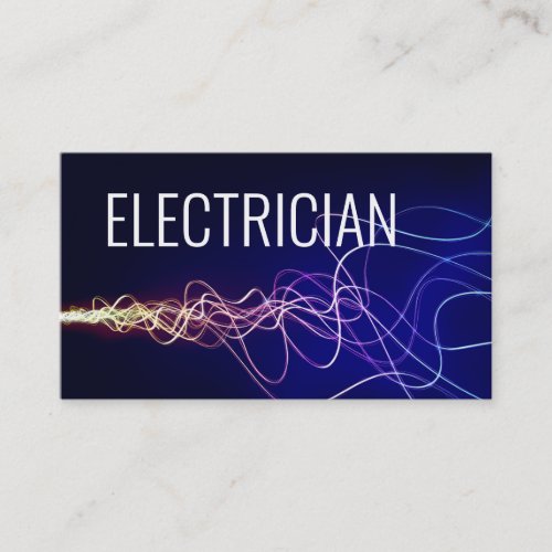 Electrician Electric Power Blue Gradient Business Card