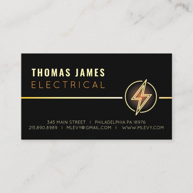 ELECTRICIAN ELECTRICAL COMPANY Business Card (Front)