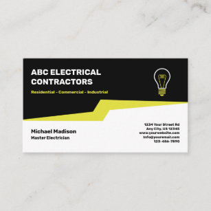 Electrical Contractor Business Cards | Zazzle