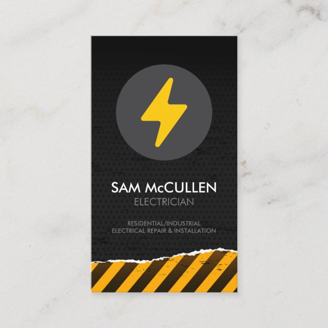 Electrician Electrical Contractor Business Card (Front)