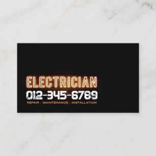 Electrician Electrical Contractor Business Card