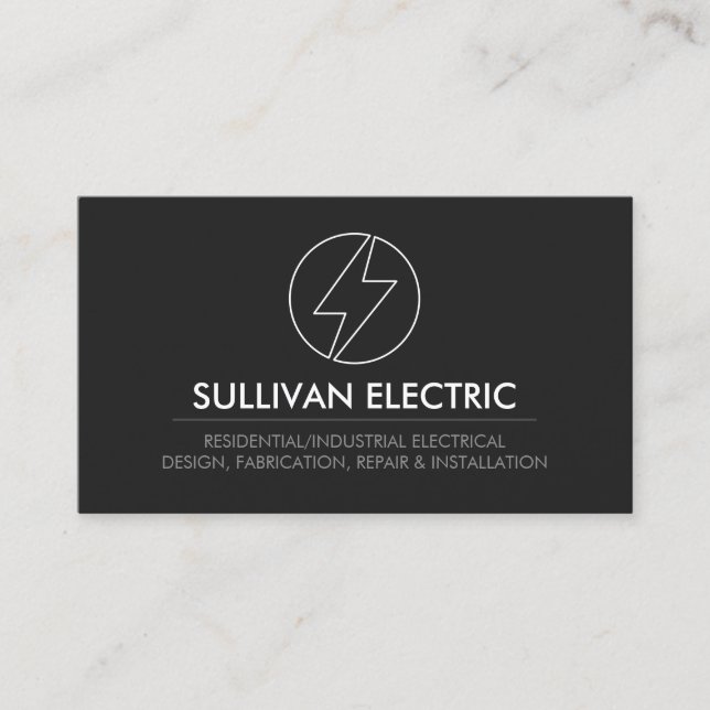 Electrician Electrical Contractor Business Card (Front)