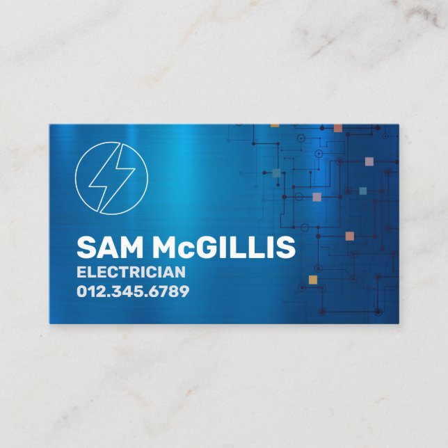 Electrician Electrical Contractor Business Card (Front)
