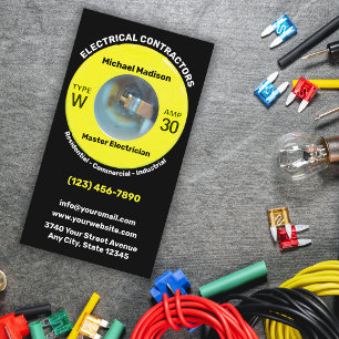 Electrician Electrical Contractor Business Card
