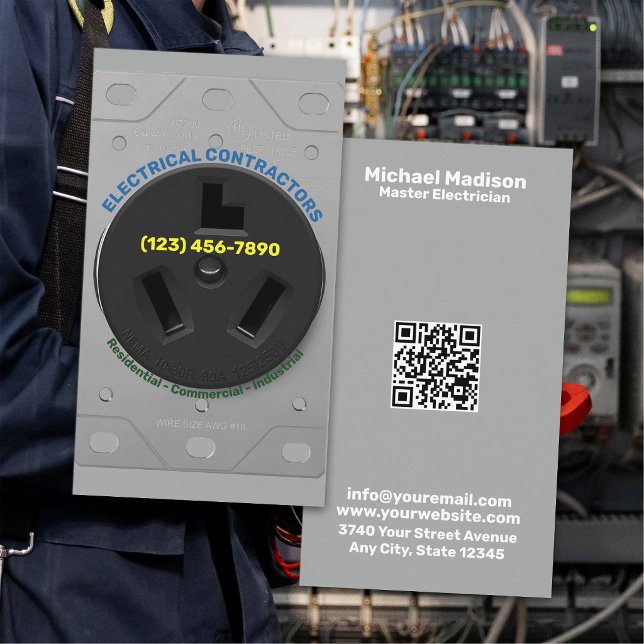 Electrician | Electrical Contractor Business Card (Creator Uploaded)