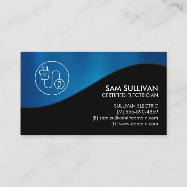Electrician Electrical Contractor Business Card (Front)