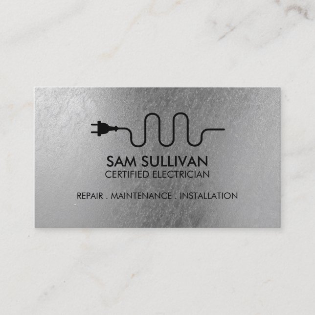 Electrician Electrical Contractor Business Card (Front)